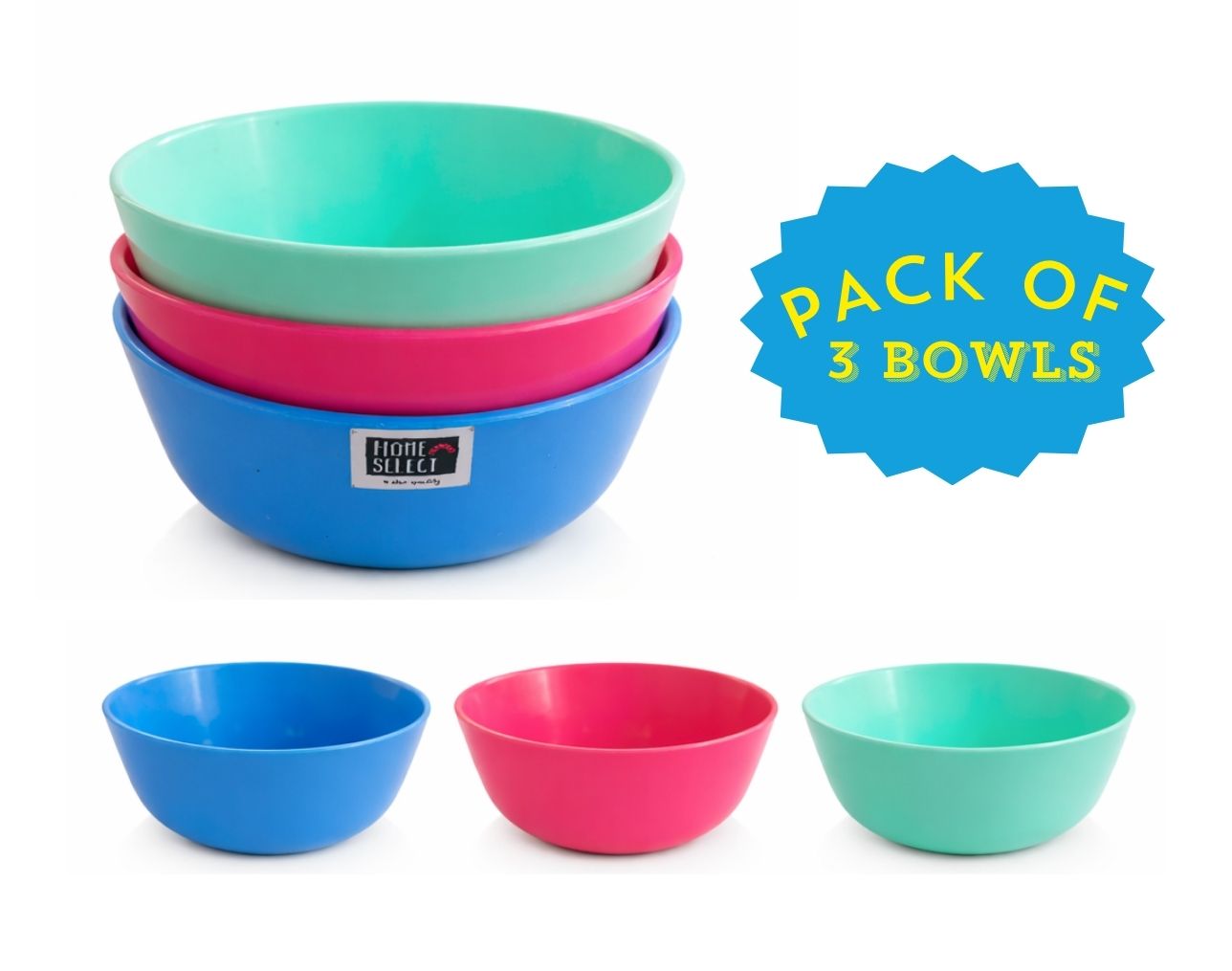 Royal Soup Bowl Round Pack of 3 | Set of 3 | Durable Plastic Serving Bowls | Round Design